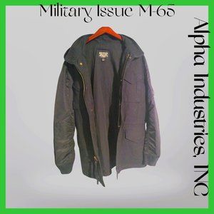 Military Issued Men's Black Fusion M-65 Field Coat Size L